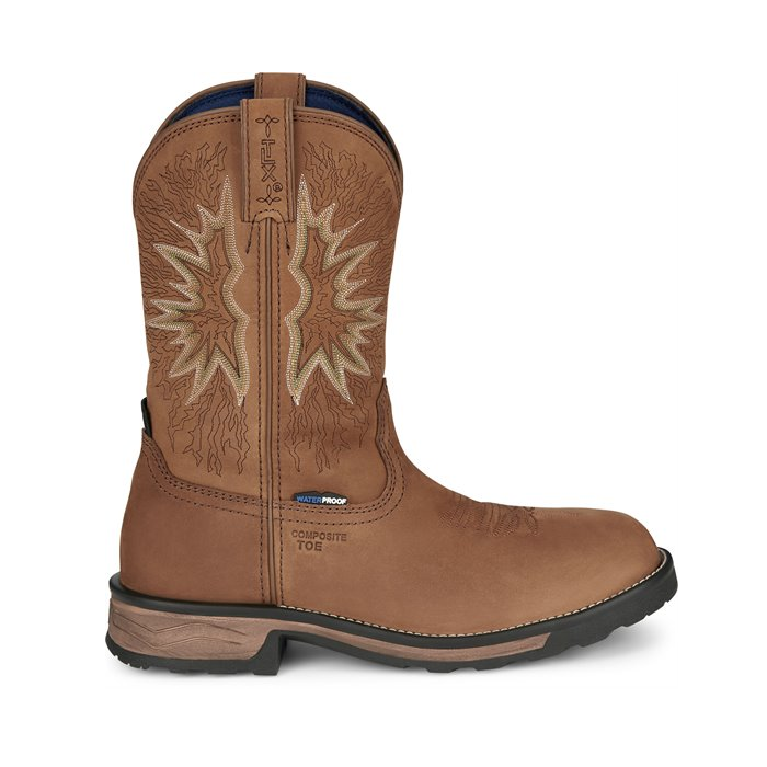 Tony Lama Mens Boots Boom Comp Toe #TW3413 Color Saddle