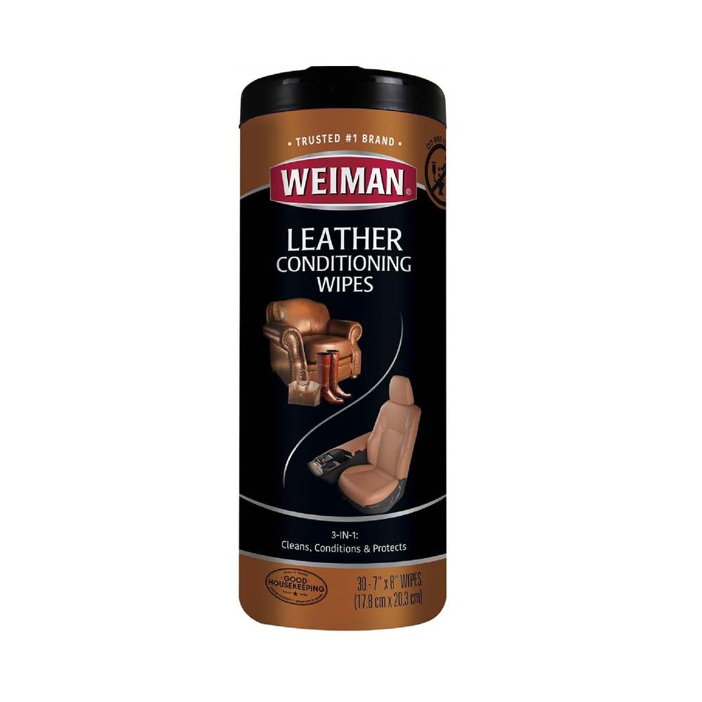 Weiman Leather Cleaner & Conditioner Wipes With UV Protection 10.86 oz