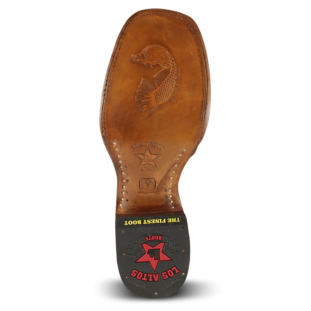 
                  
                    Los Altos Boots Mens #8221065 Wide Square Toe | Genuine Pirarucu Fish Boots | Color Matt Mink
                  
                