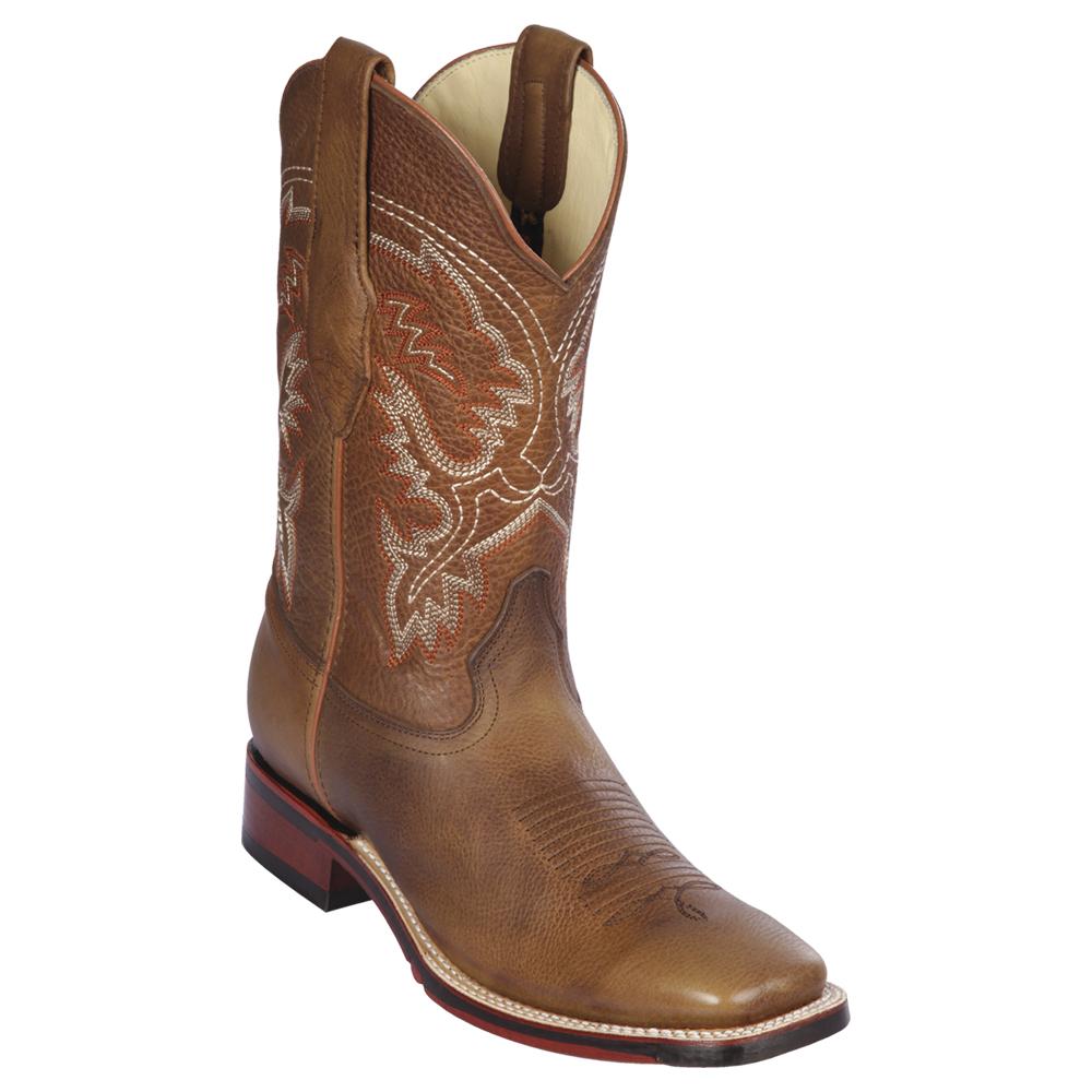 Los Altos Boots Mens #8269951 Wide Square Toe | Genuine Rage Leather Boots | Color Honey