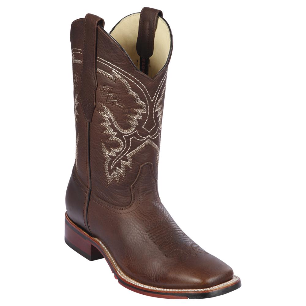 Los Altos Boots Mens #8269940 Wide Square Toe | Genuine Rage Leather Boots | Color Walnut