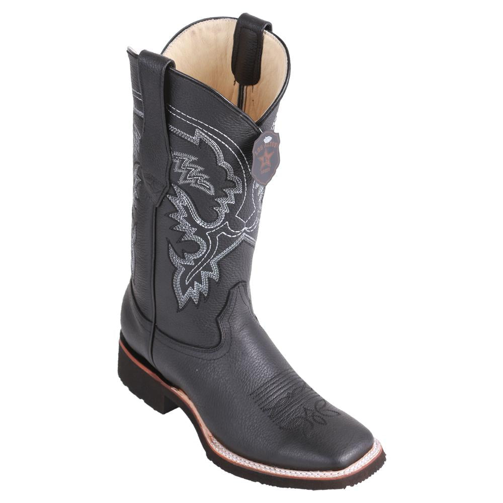 Los Altos Boots Mens #82E2705 Wide Square Toe | Genuine Grisly Leather Boots | Color Black