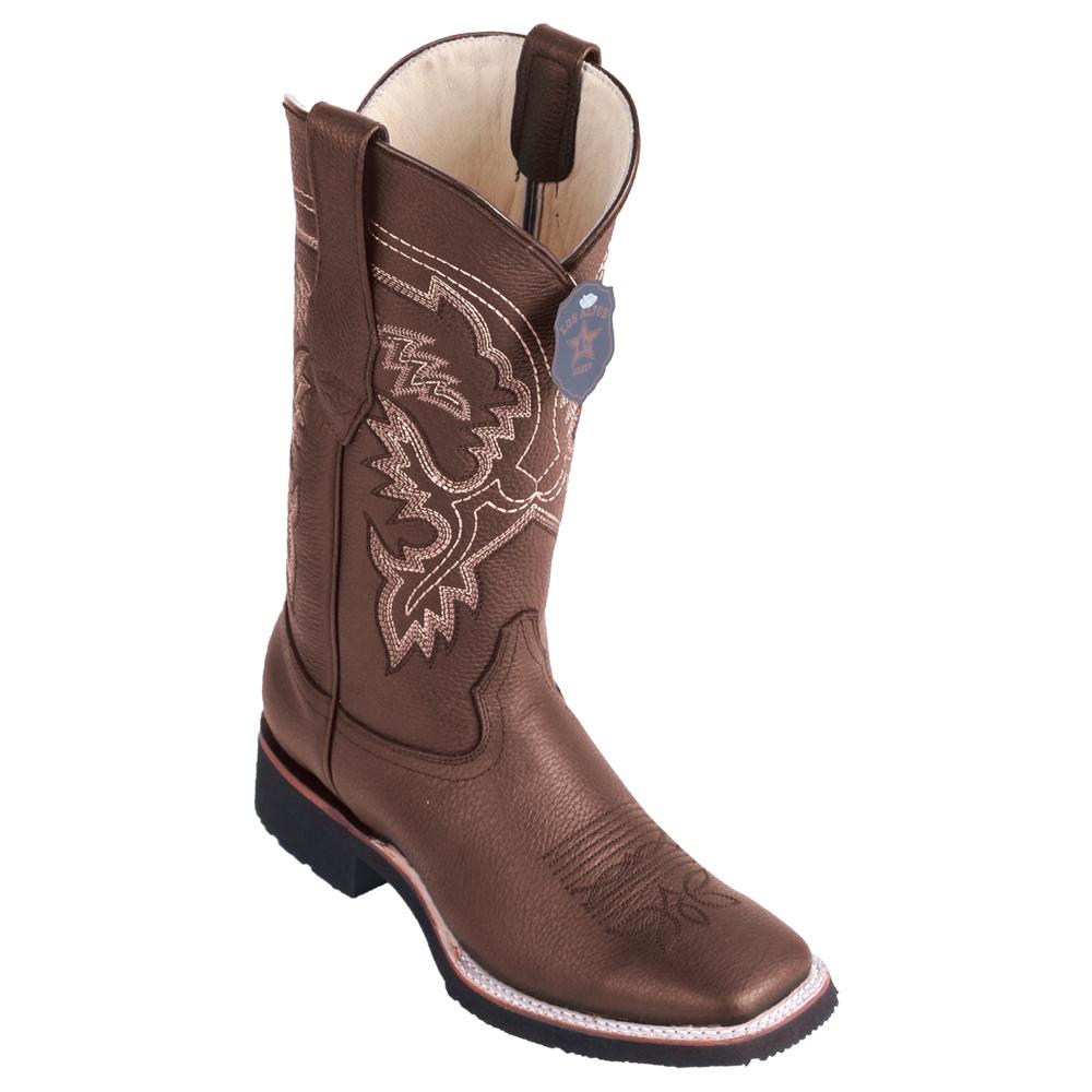 Los Altos Boots Mens #82E2707 Wide Square Toe | Genuine Grisly Leather Boots | Color Brown