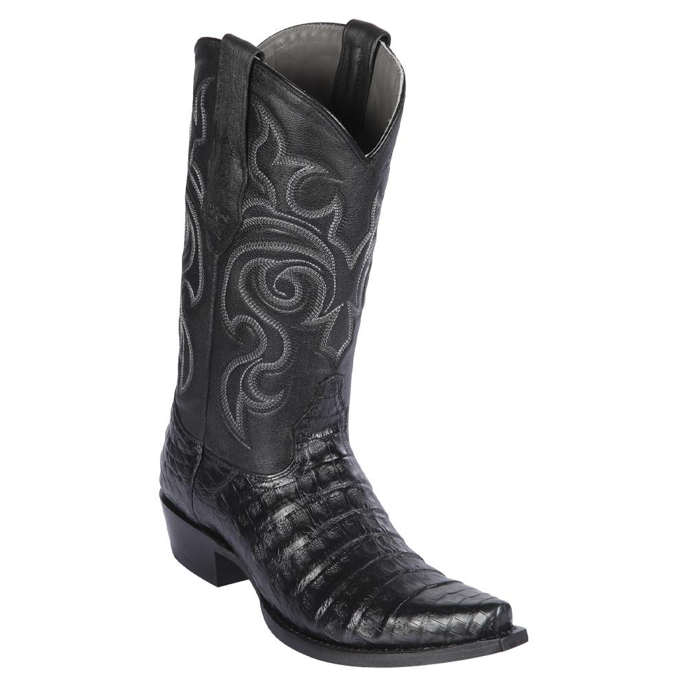 
                  
                    Los Altos Boots Mens #948205 Snip Toe | Genuine Caiman Belly Boots | Color Black
                  
                