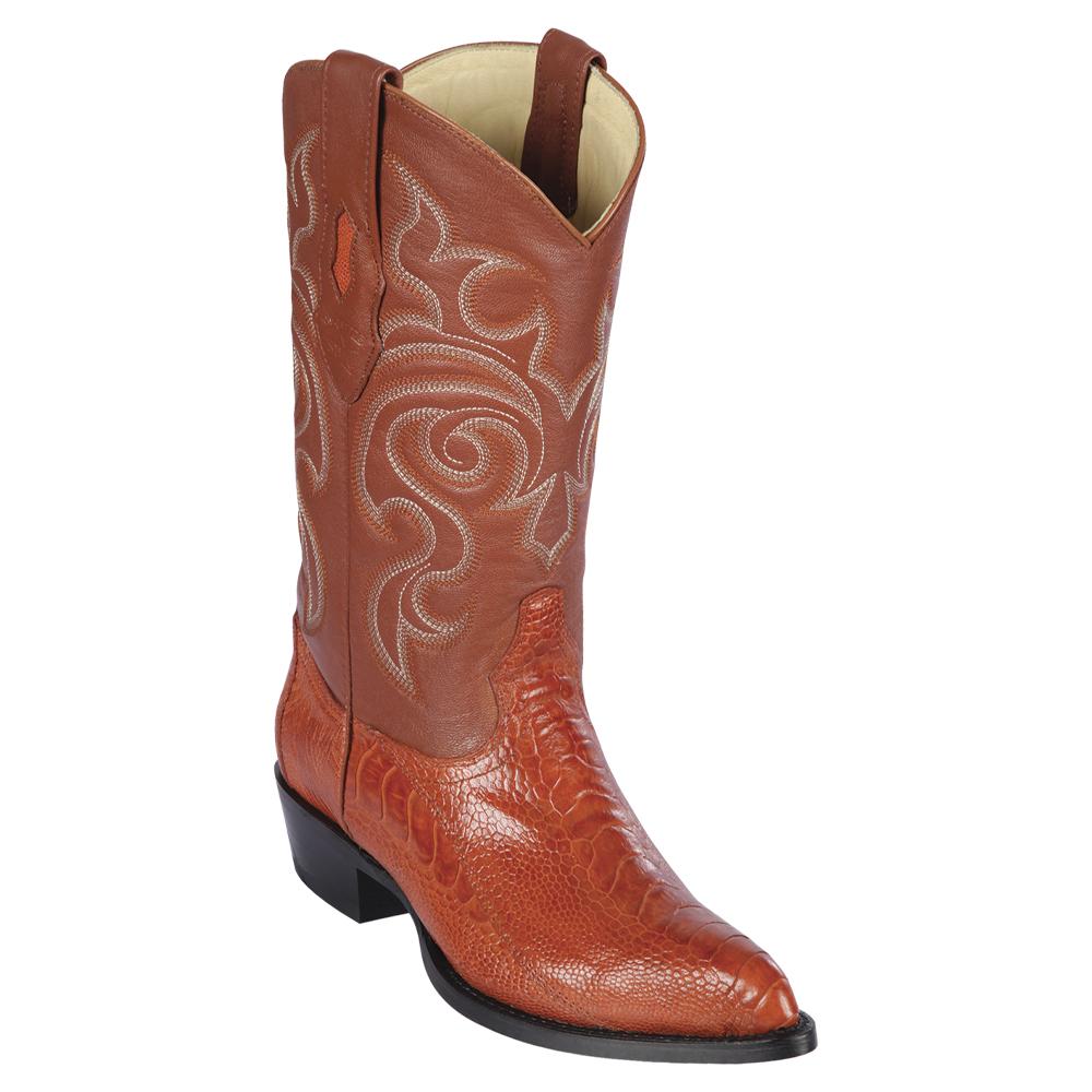 Los Altos Boots Mens #990503 J Toe | Genuine Ostrich Leg Boots | Color Cognac