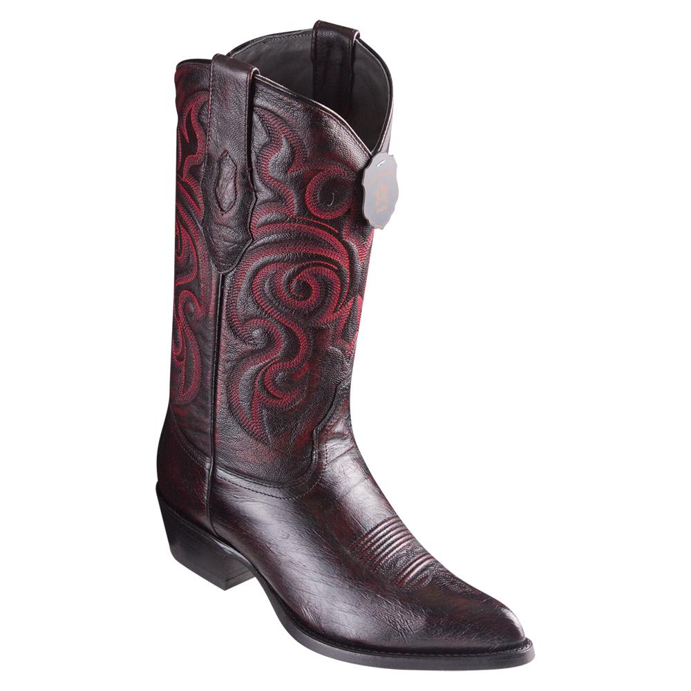 Los Altos Boots #999718 J Toe | Smooth Ostrich Boots | Black Cherry