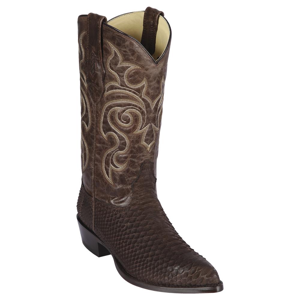 Los Altos Boots #99N5707 J Toe | Python | Brown Suede