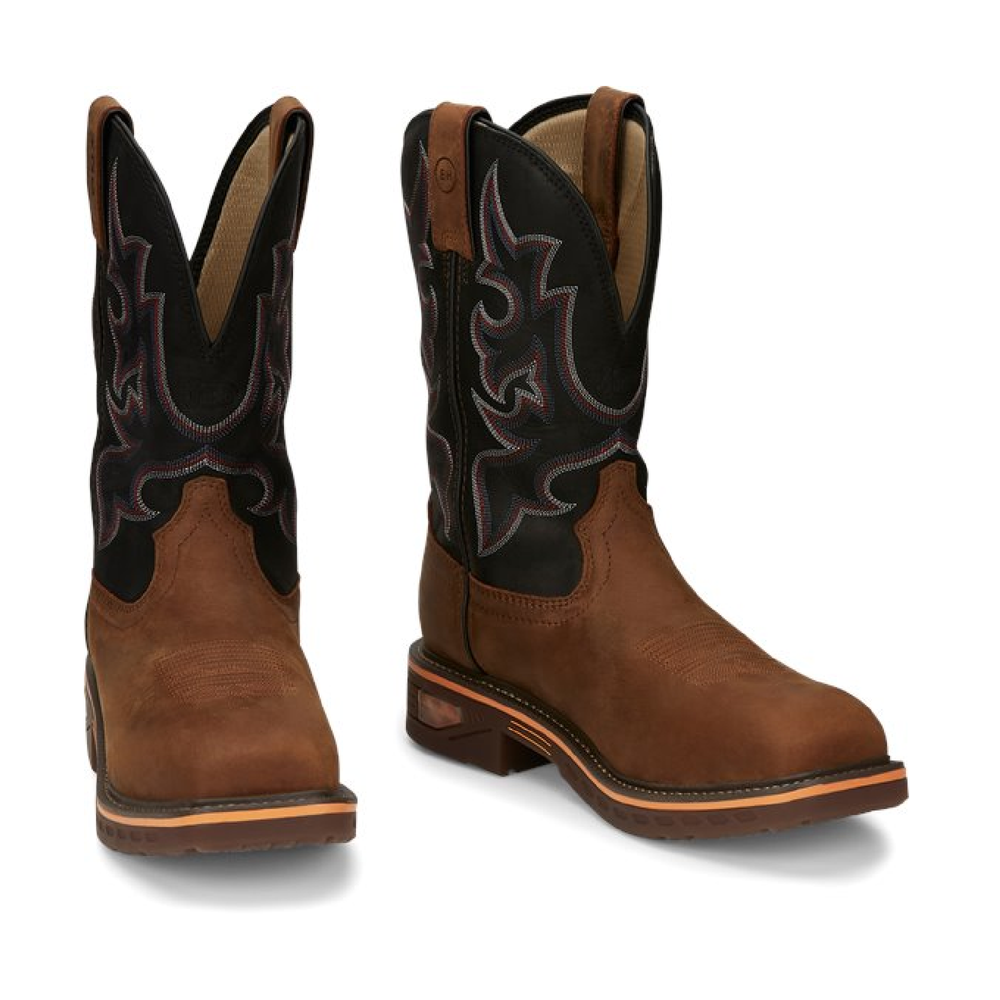 Justin Boots  Resistor Nano Comp Toe | Style CR4012 Color Rustic Brown