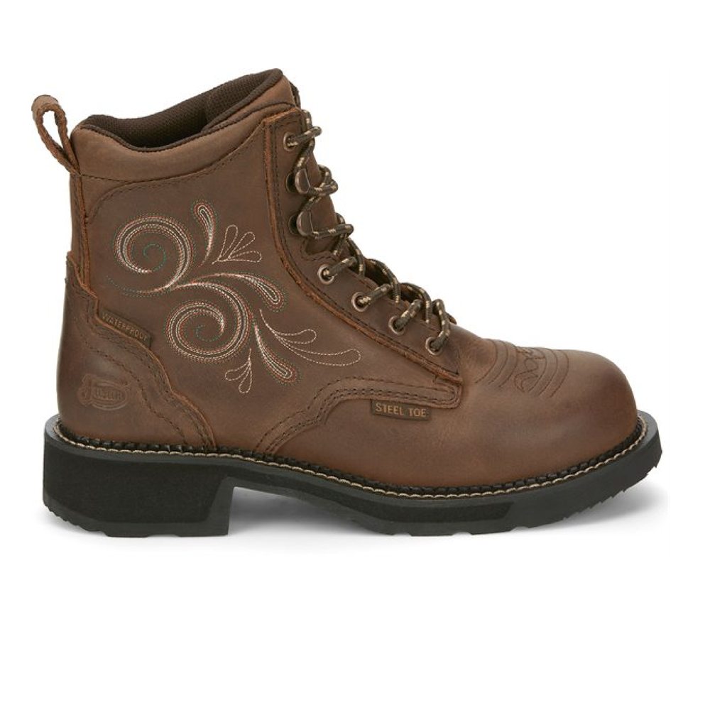 
                  
                    Justin Boots Womens Katerina Steel Toe | Style GY985 Color Aged Bark
                  
                