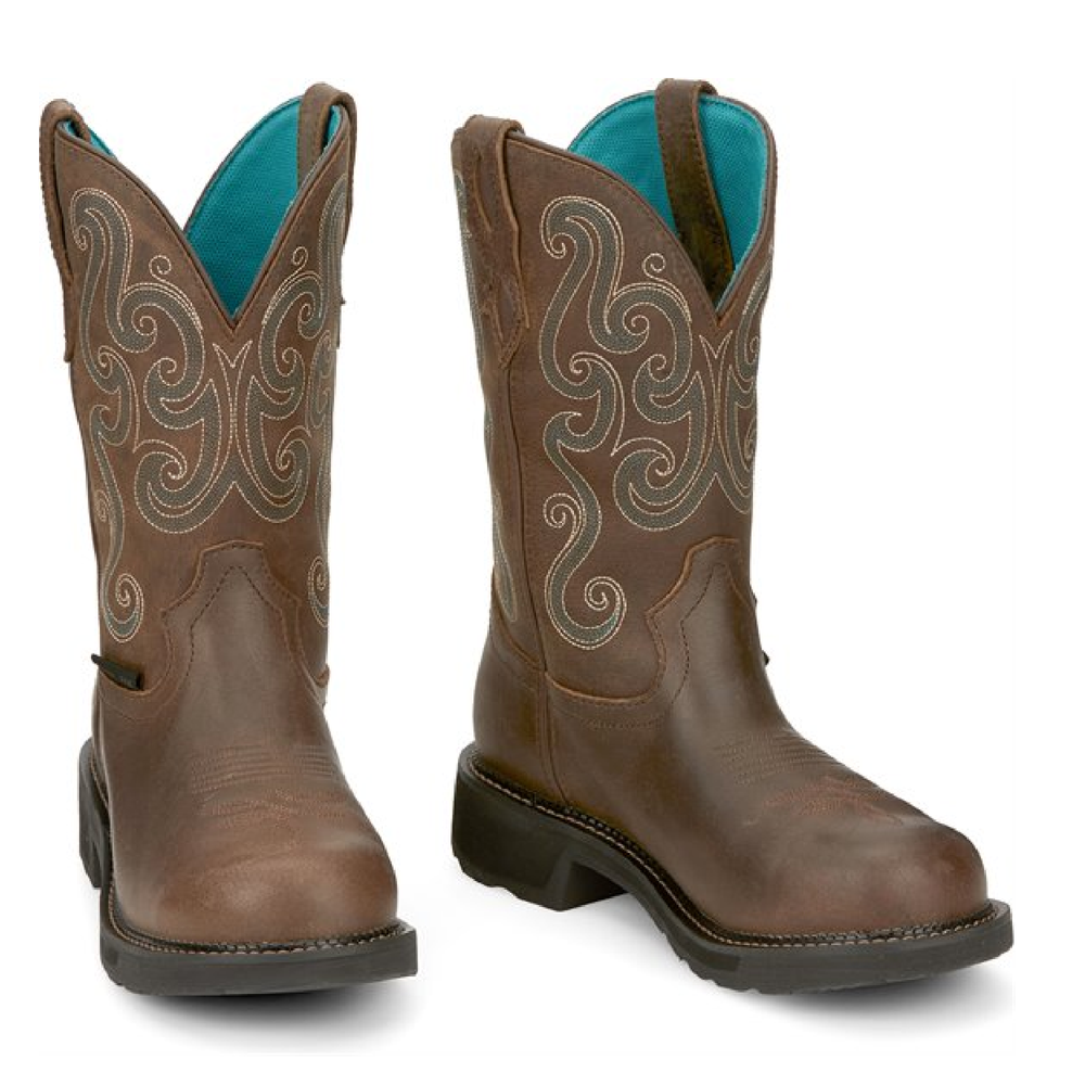 Justin Boots Womens Tasha Steel Toe | Style GY9991 Color Brown