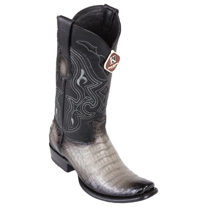 Men's King Exotic Caiman Belly Boots Dubai Toe Handcrafted Faded Gray (4798238)