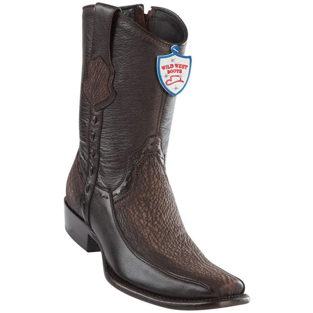 Wild West 279BF9316 Men's | Color Faded Brown | Men’s Wild West Sharkskin With Deer Boots Dubai Toe Handcrafted