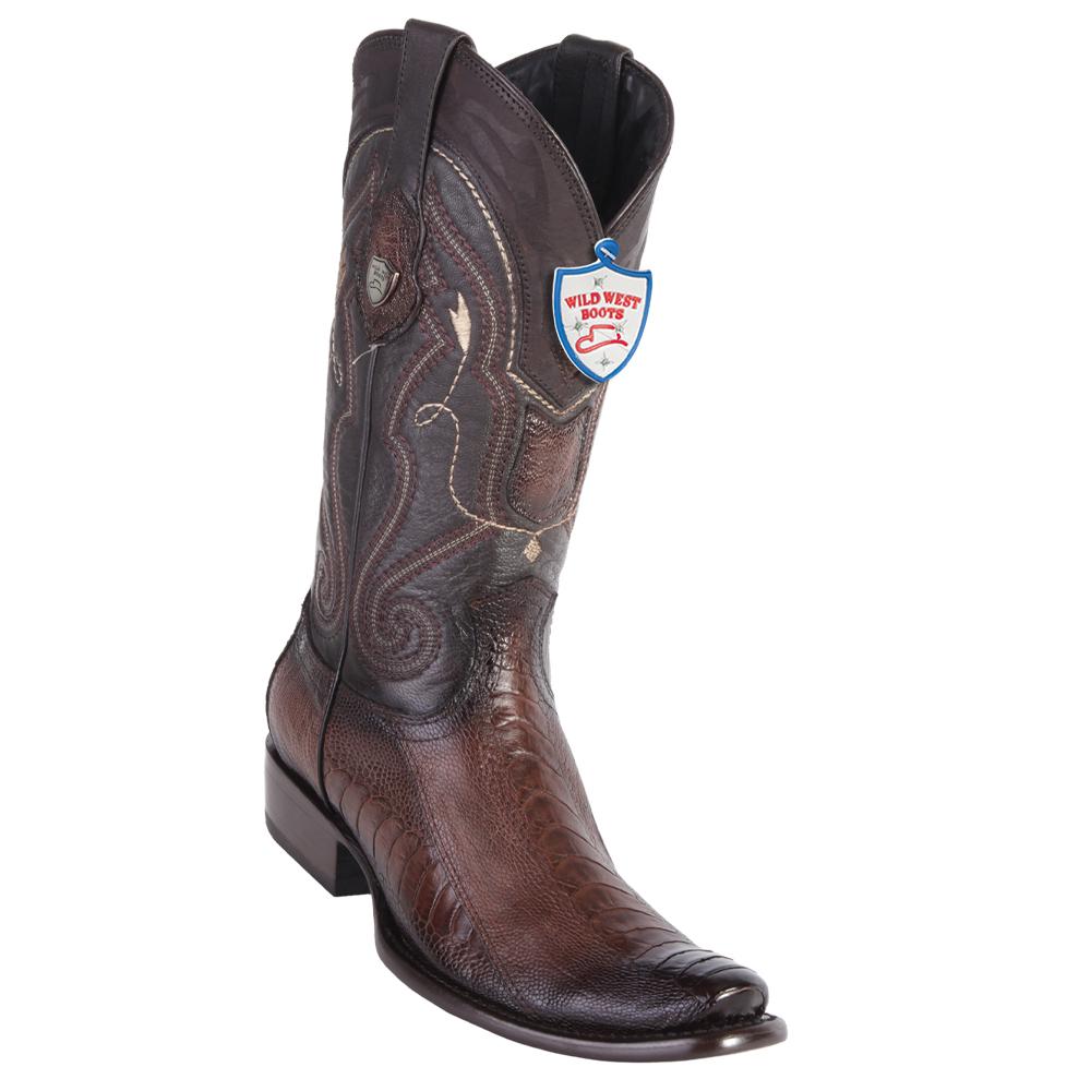 Wild West Boots #2790516 Men's | Color Faded Brown | Men's Wild West Ostrich Leg 3x Toe Boots Handcrafted