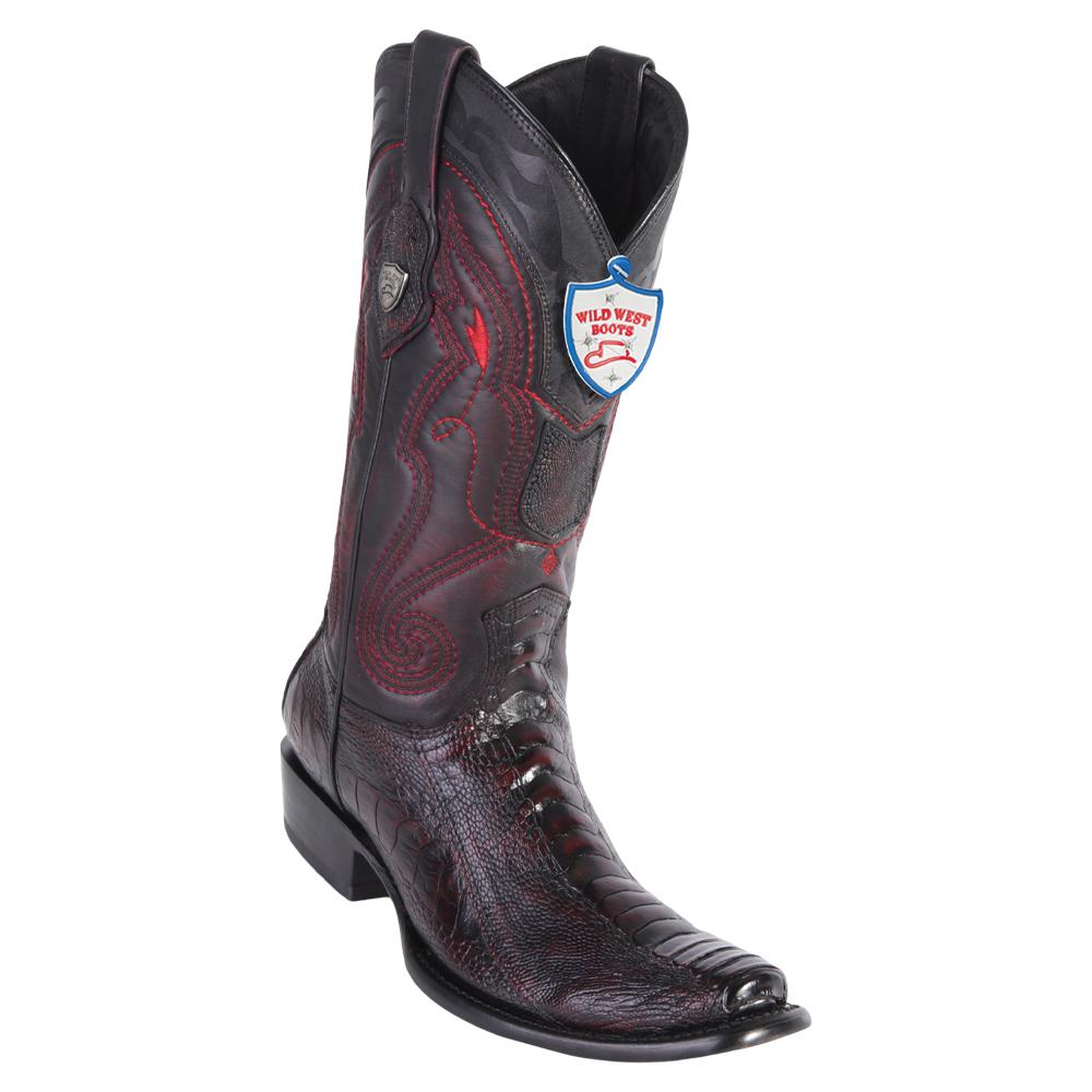 Wild West Boots #2790518 Men's | Color Black Cherry | Men's Wild West Ostrich Leg Boots Dubai Toe Handcrafted