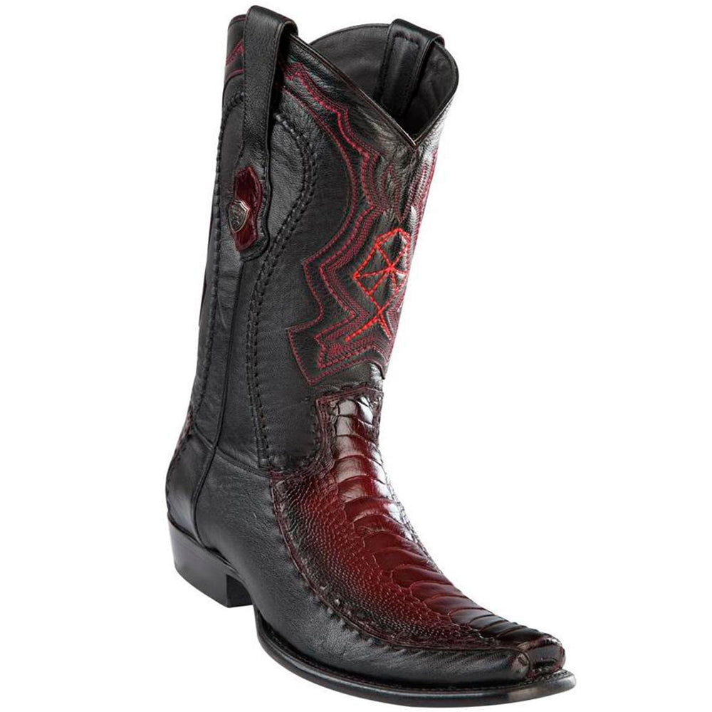 Wild West Boots #2790543 Men's | Color Faded Burgundy | Men’s Wild West Ostrich Leg Boots Dubai Toe Handcrafted