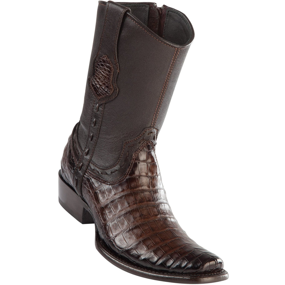 Wild West Boots #279B8216 Men's | Color Faded Brown | Men's Wild West Caiman Belly Boots Dubai Toe Handcrafted