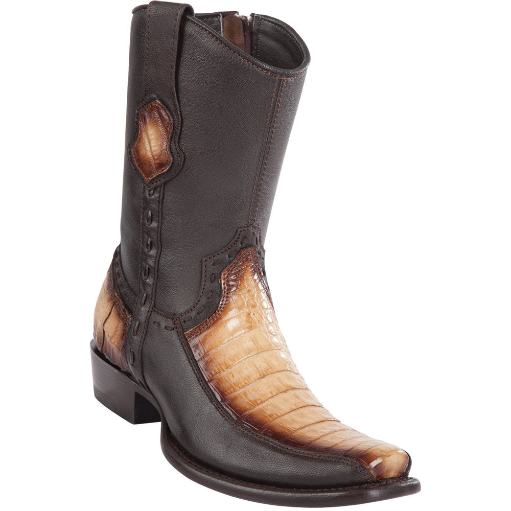 Wild West Boots #279BF8215 Men's | Color Faded Oryx | Men’s Wild West Caiman Belly With Deer Boots Dubai Toe Handcrafted