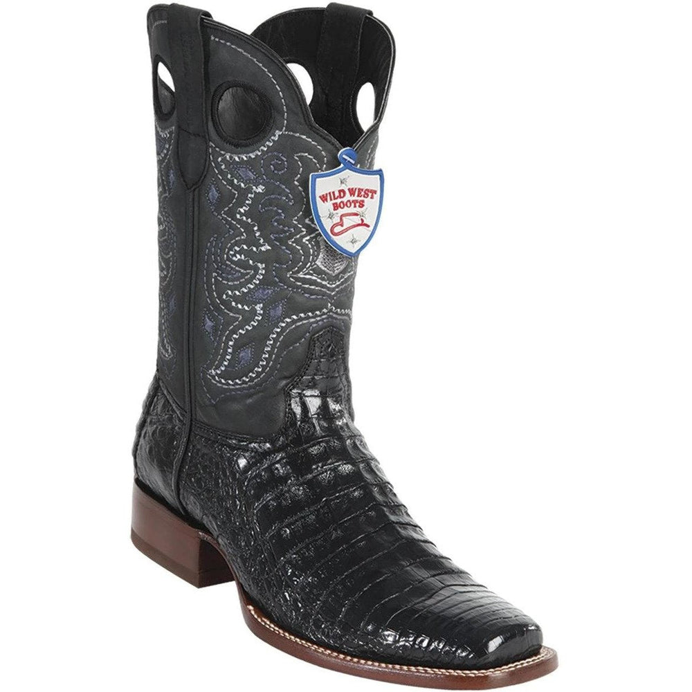 Wild West Boots #28188205 Men's | Color Black | Men's Wild West Square Toe Caiman Belly Boots Handcrafted