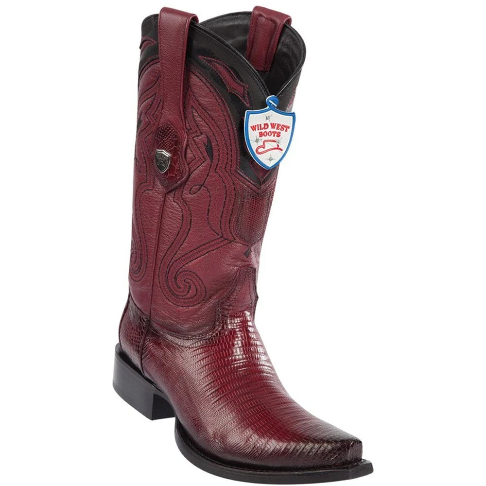 Wild West Boots #2940743 Men's | Color Faded Burgundy | Men’s Wild West Lizard Boots Snip Toe Handcrafted