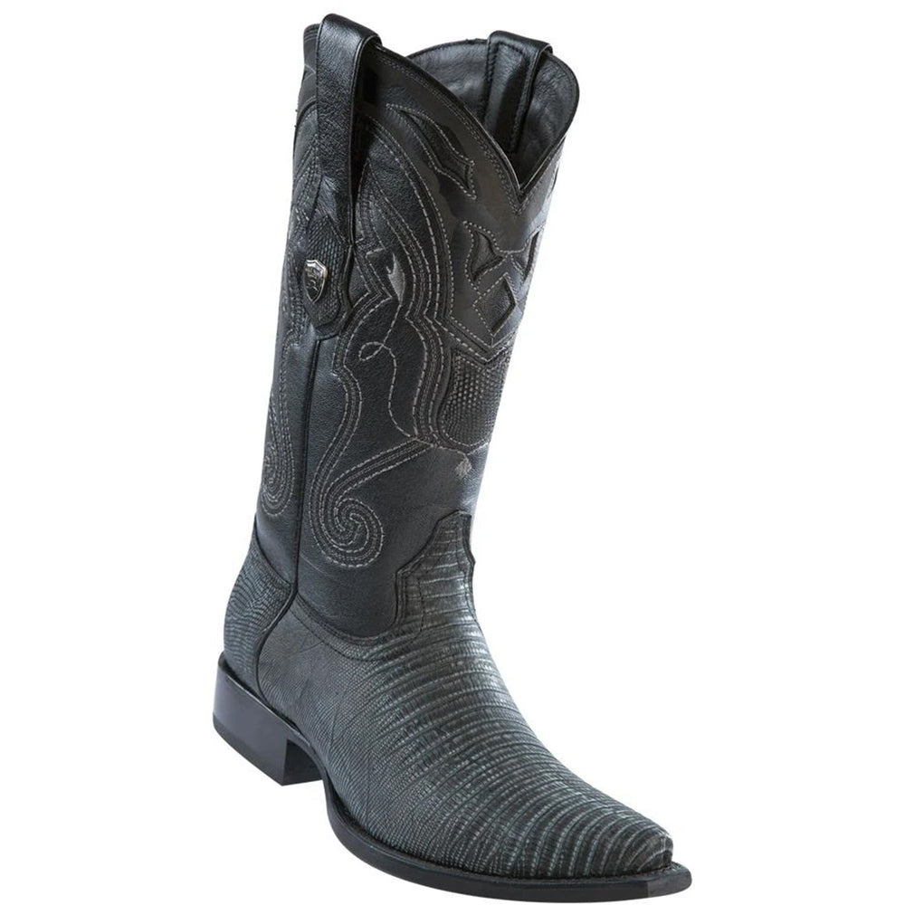 Wild West Boots #2940774 Men's | Color Sanded Black| Men’s Wild West Lizard Boots Snip Toe Handcrafted