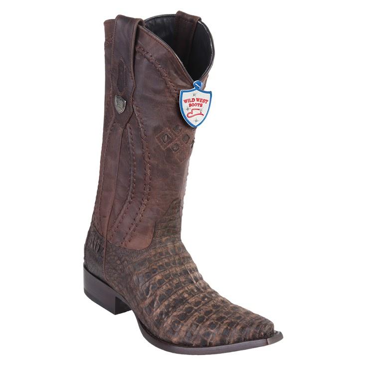 Wild West Boots #2948235 Men's | Color Sanded Brown | Men's Wild West Caiman Belly Boots Snip Toe Handcrafted