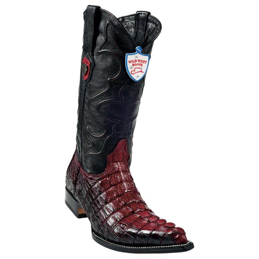 Wild West Boots #2950129 Men's | Color Black & Red | Men's Wild West Caiman Tail 3x Toe Boots Handcrafted