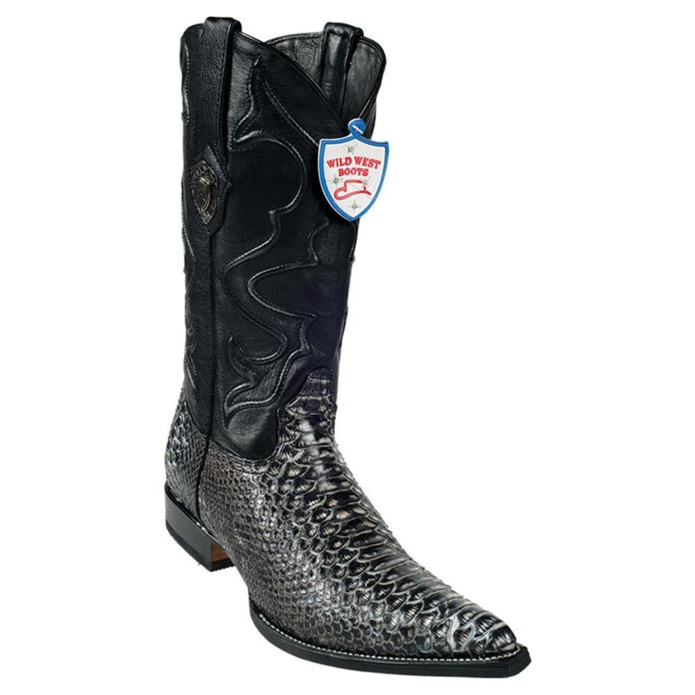 Wild West Boots #2955781 Men's | Color Rustic Black | Men's Wild West Python 3x Toe Boots Handcrafted