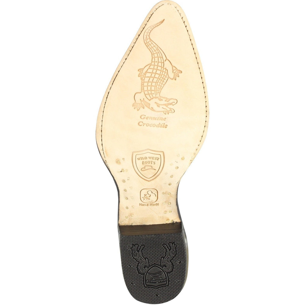 Wild West Boots #2990128 Men's | Color White | Men's Wild West Caiman Tail J Toe Boots Handcrafted