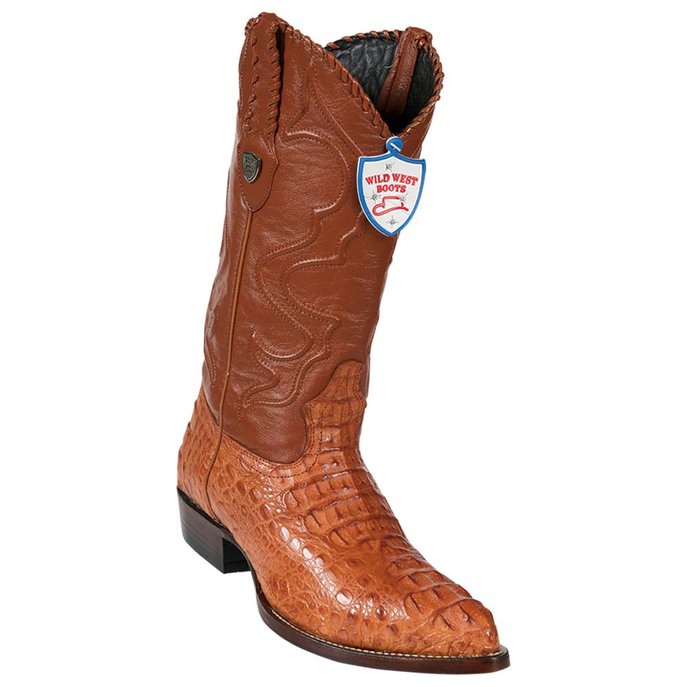 Wild West Boots #2990203 Men's | Color Cognac | Men's Wild West Caiman Hornback J Toe Boots Handcrafted