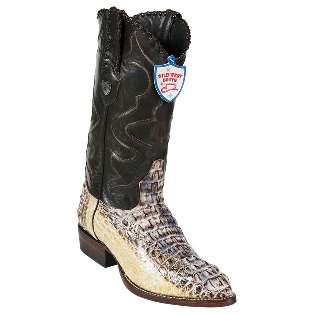 Wild West Boots #2990249 Men's | Color Natural | Men's Wild West Caiman Hornback J Toe Boots Handcrafted Natural