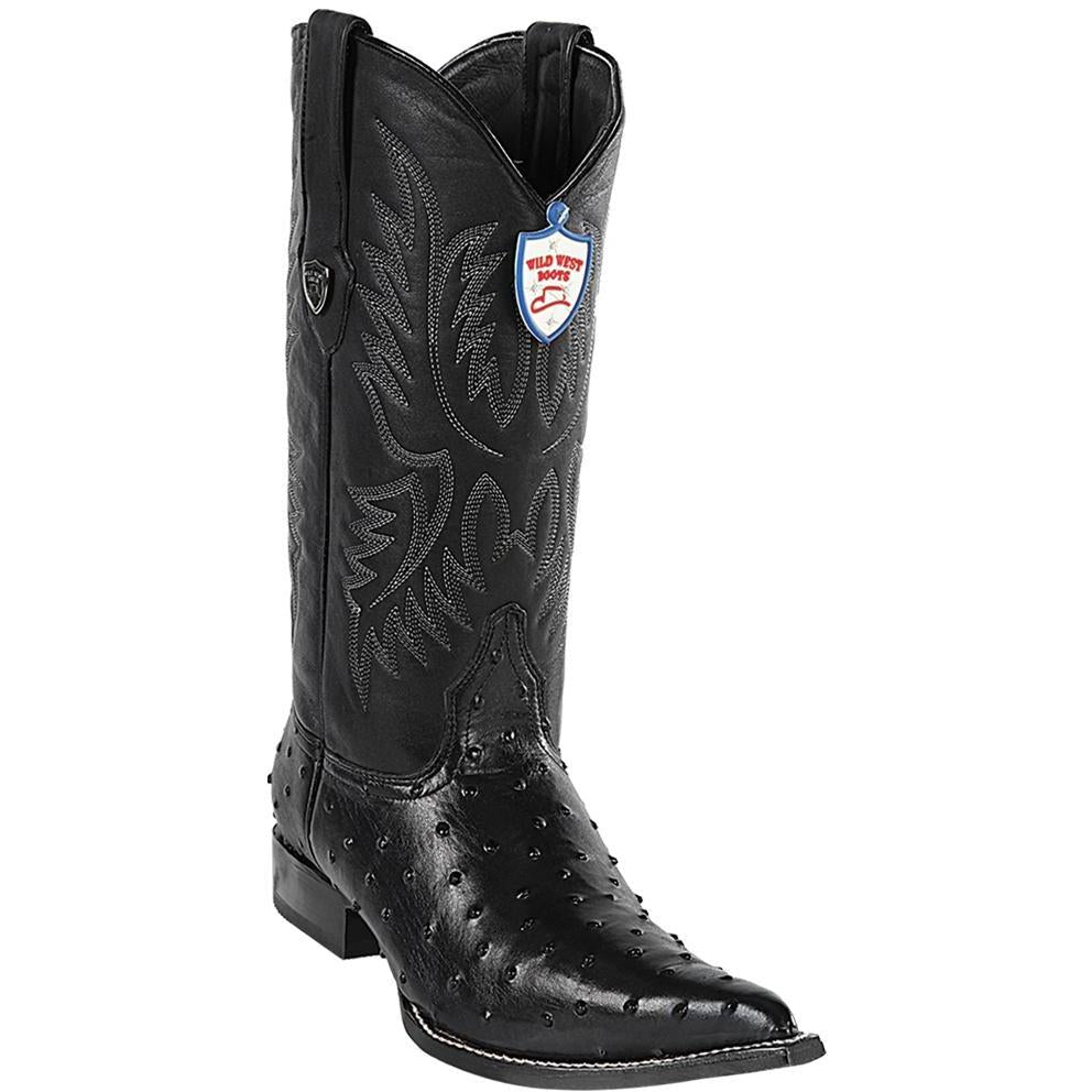 Wild West Boots #6950305 Men's | Color Black | Men’s Wild West Ostrich Print Boots 3X Toe Handcrafted