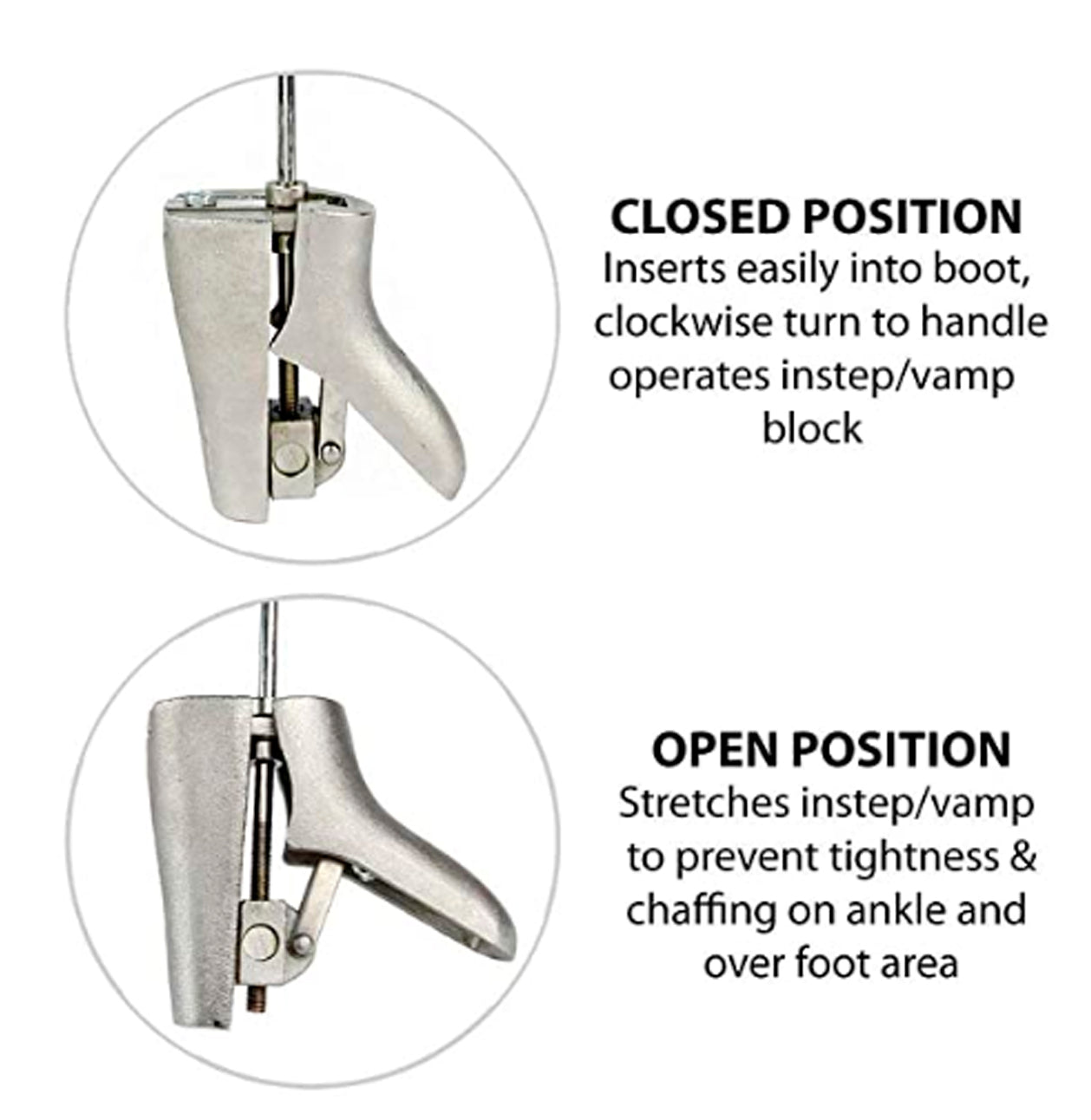 
                  
                    FootFitter Cast Aluminum Boot Instep Stretcher and Vamp Raiser
                  
                