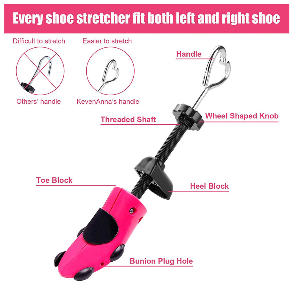 
                  
                    KevenAnna Shoe Stretcher with Shoe Horn Boot Shaper Stands and Carrying Bag Women's Shoes Color Pink
                  
                