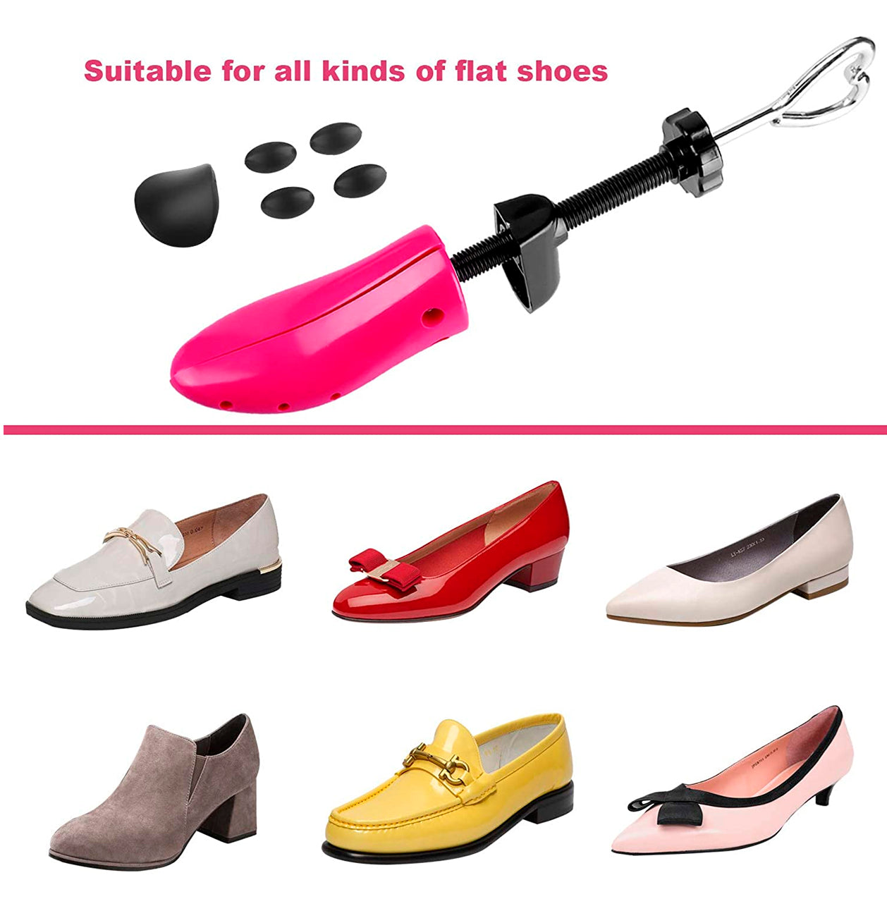 
                  
                    KevenAnna Shoe Stretcher with Shoe Horn Boot Shaper Stands and Carrying Bag Women's Shoes Color Pink
                  
                