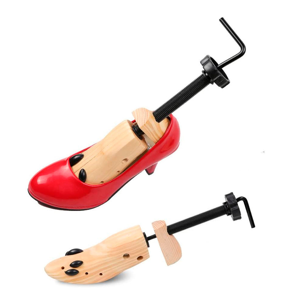 Pair of Shoe Stretchers, Wood 2-Way Shoes Extender and Widener for Men and Women