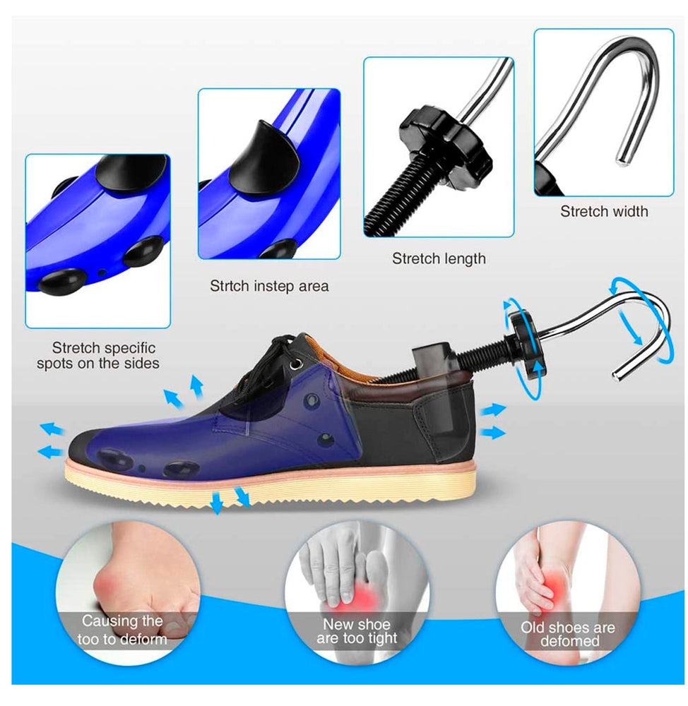 
                  
                    Shoe Stretcher Pair 4-way Shoe Expander Widener Shoe Tree Extender for Wide Feet Color Blue
                  
                