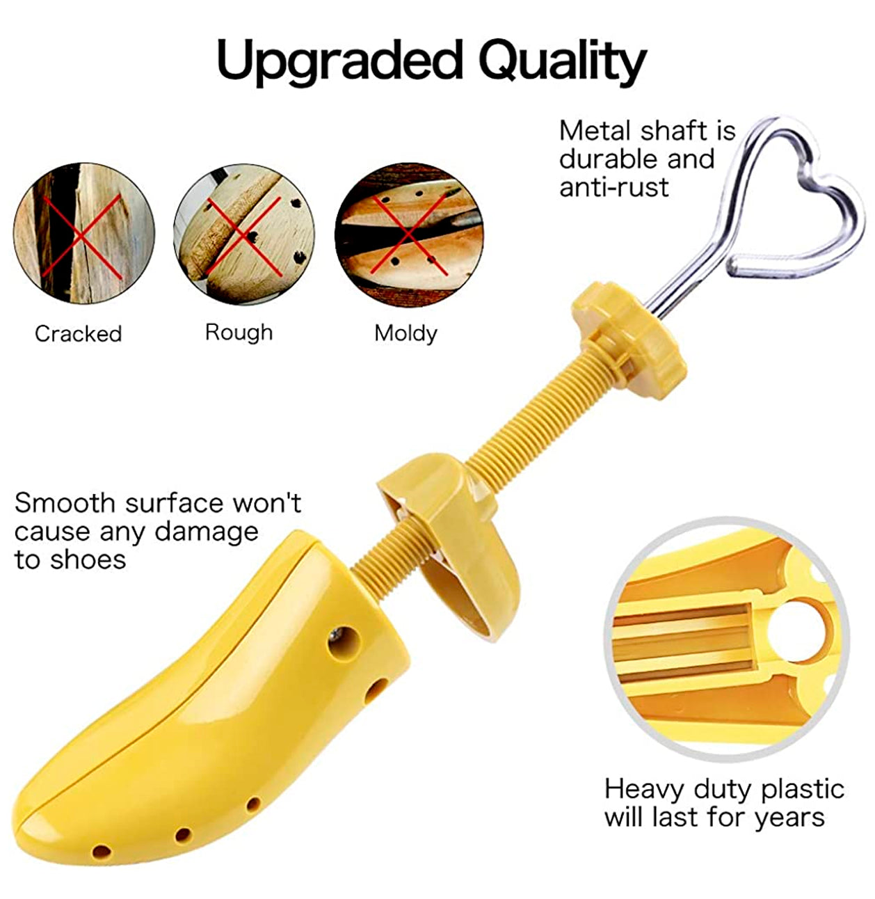 
                  
                    Shoe Stretcher Pair of 4-way Shoe Widener Expander Shoe Tree Shape for Wide Feet (Color Yellow)
                  
                